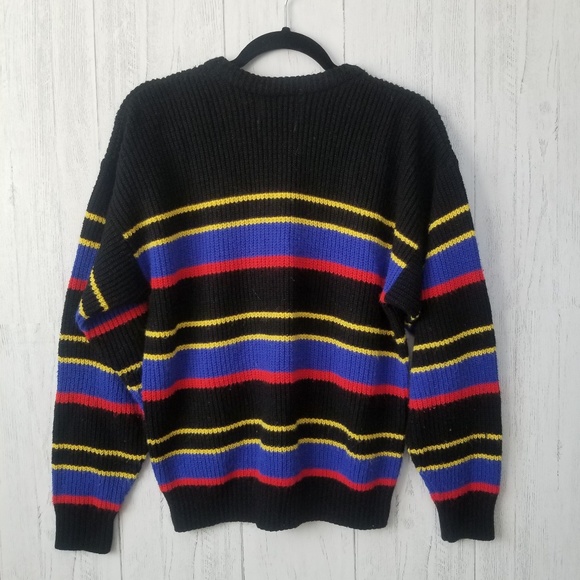 VTG CAMPUS Striped Sweater Coogi Style Size Medium - Picture 5 of 6